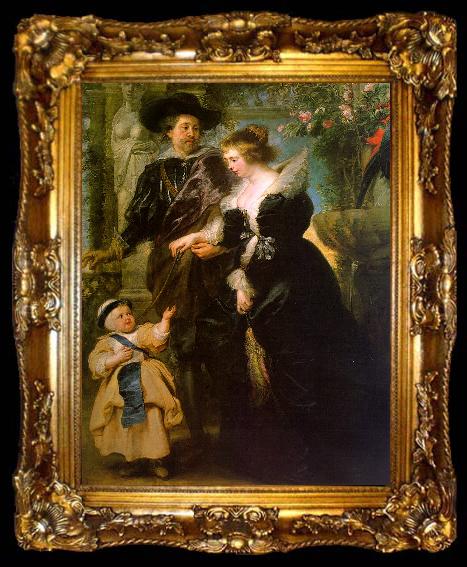 framed  Peter Paul Rubens Rubens with his Wife, Helene Fourmont and Their Son, Peter Paul, ta009-2